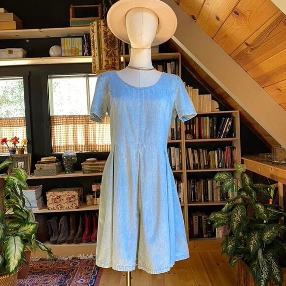 Vintage Pants - 90s Denim Romper Dress